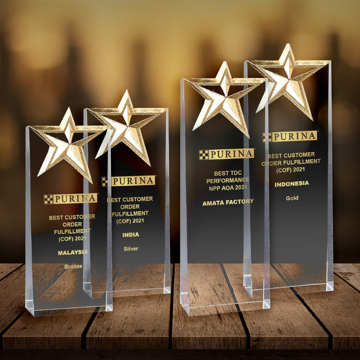 Star inspired crystal trophy