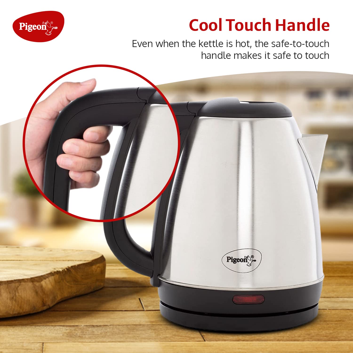 Pigeon by Stovekraft Amaze Plus Electric Kettle (14289) with Stainless Steel Body, 1.5 litre