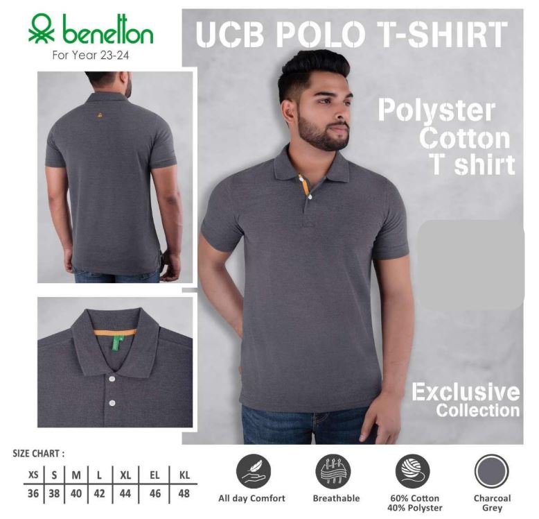 UCB GREY POLO TSHIRT