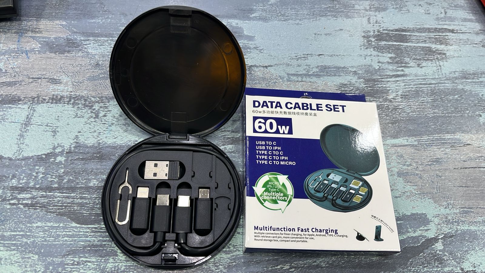 MAHVIW Travel Data Transfer Tool, Multi-Type Phone Micro USB Cable