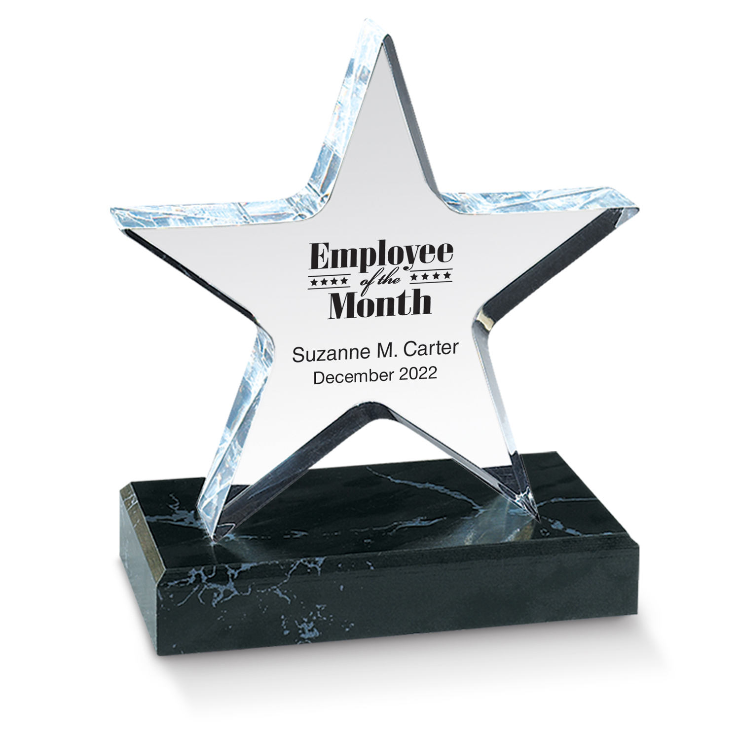 Star Shape Transparent Arcylic Trophy