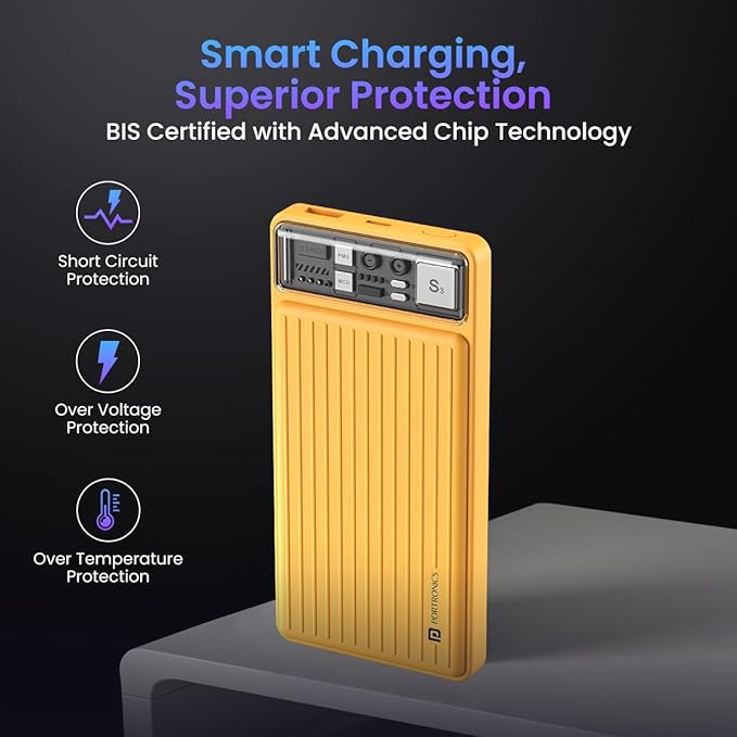Portronics Luxcell Wireless Mini 10k 10000mAh 15W Magnetic Wireless Fast Charging Smallest Power Bank