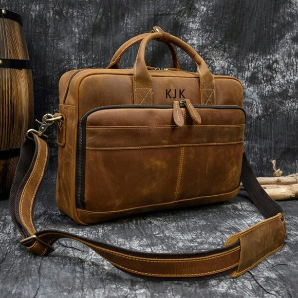 TEKNIS Leather Messenger Bag Shoulder Bag