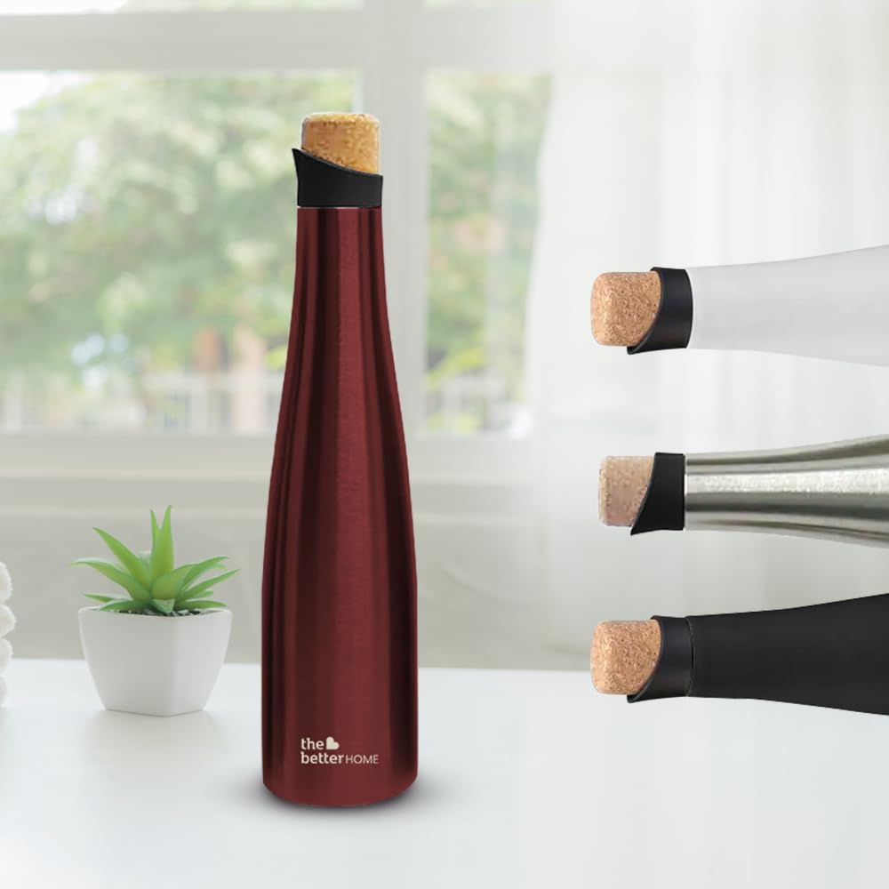 Insulated Stainless Steel Water Bottle 750ml 18 Hrs Insulation Cork Cap