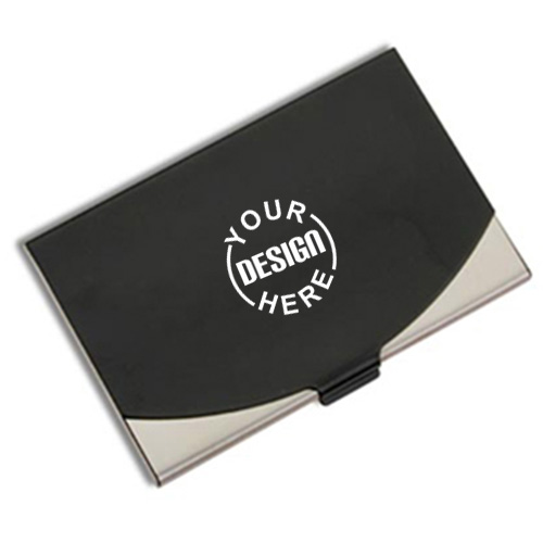 Business Visiting Card Holder Black & Silver Steel