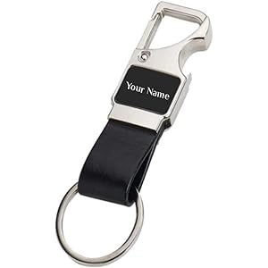 Personalized Keychaine, Leather Metal Opener Key chain
