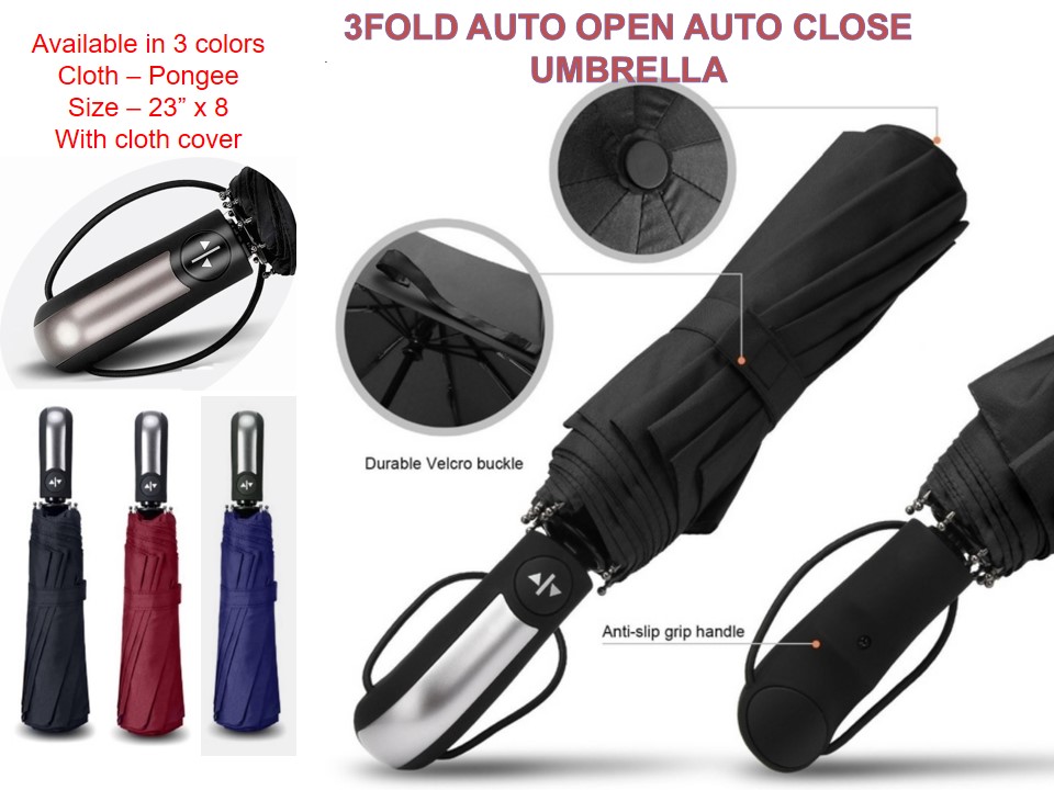 YAGVIZ Umbrella, Automatic Open/Close Folding Umbrellas for Rain Windproof,