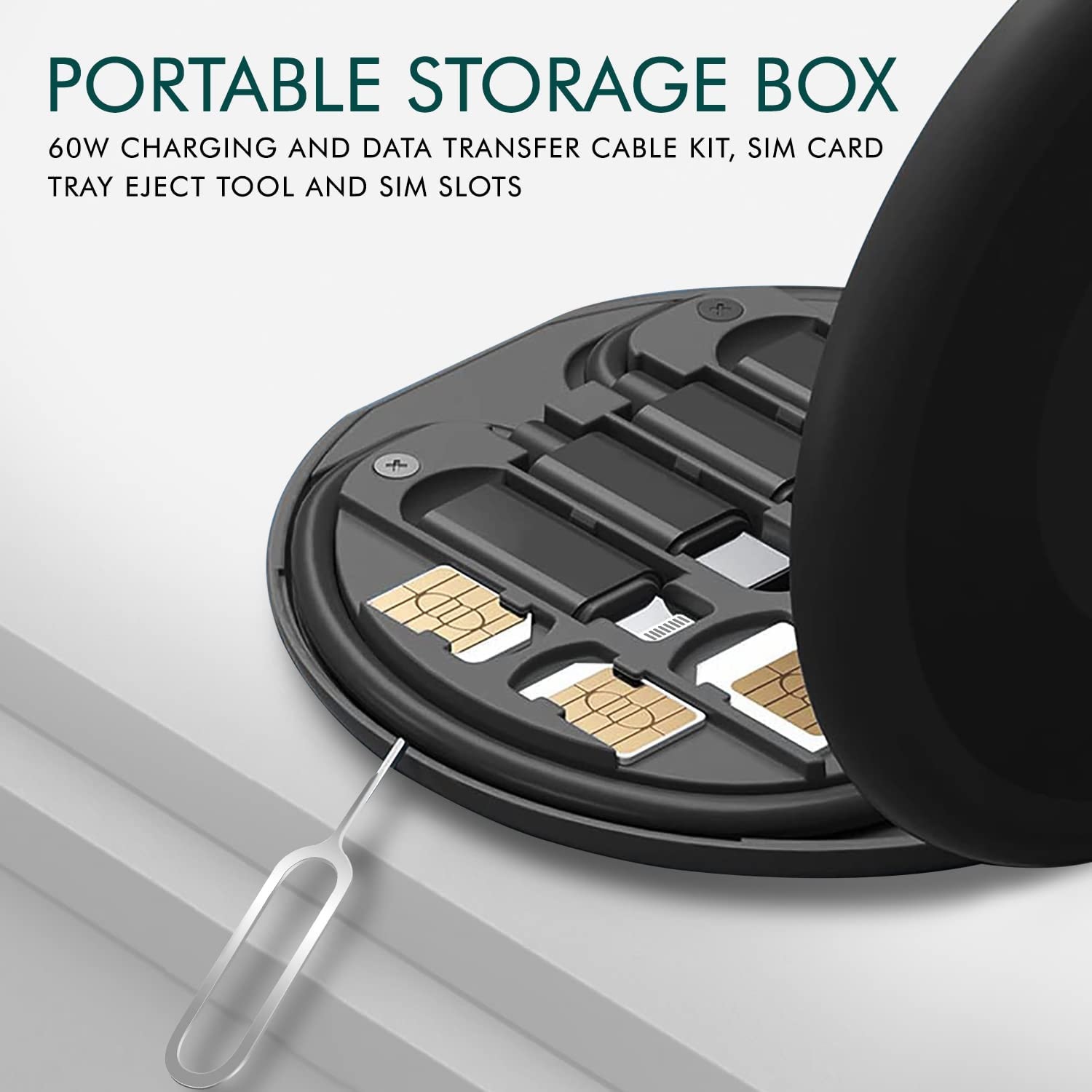 Crox Pocket Travel Data Transfer Tool, Multi-Type Phone Micro USB cable