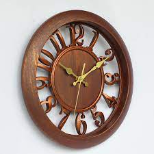 SMARTCAREWOOD-Wall Clock-30-Centimeters Round-3D Arbic Clock