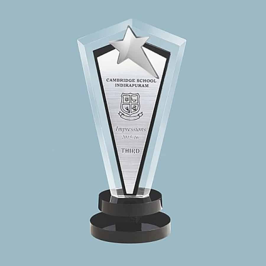 Acrylic Trophy with Round Base and Plastic Star