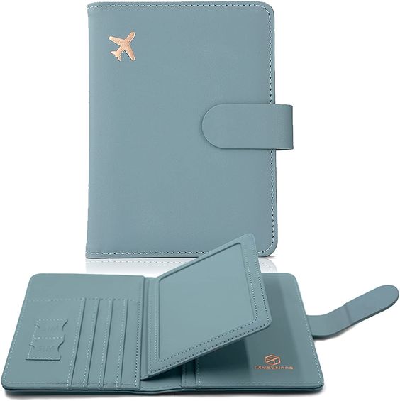 Melsbrinna Leather Passport Holder Cover ID Card Case