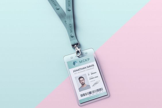 Corporate ID card Design with Lanyard , Card Holder