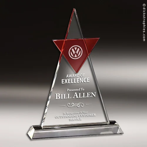 Crystal Dual Triangel Award Trophy