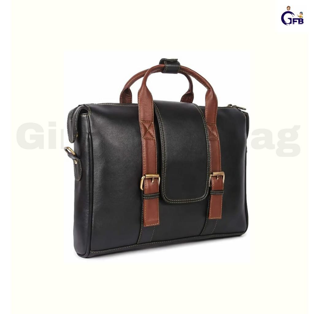 Mysa Black Vegan Leather Messenger Crossbody Satchel Shoulder Bags