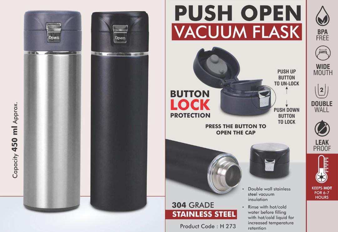 Push Open vacuum flask 500 Ml
