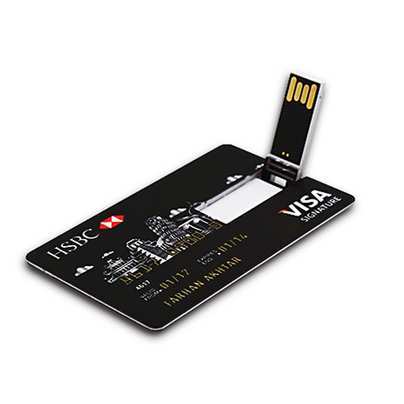 Black base Credit Card Shape USB Pendrive