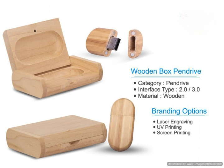 Eco friendly Bamboo Wooden Box and USB Drive