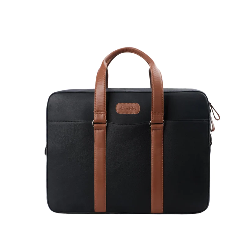denzo Genuine Leather Tan Laptop Messenger Bag