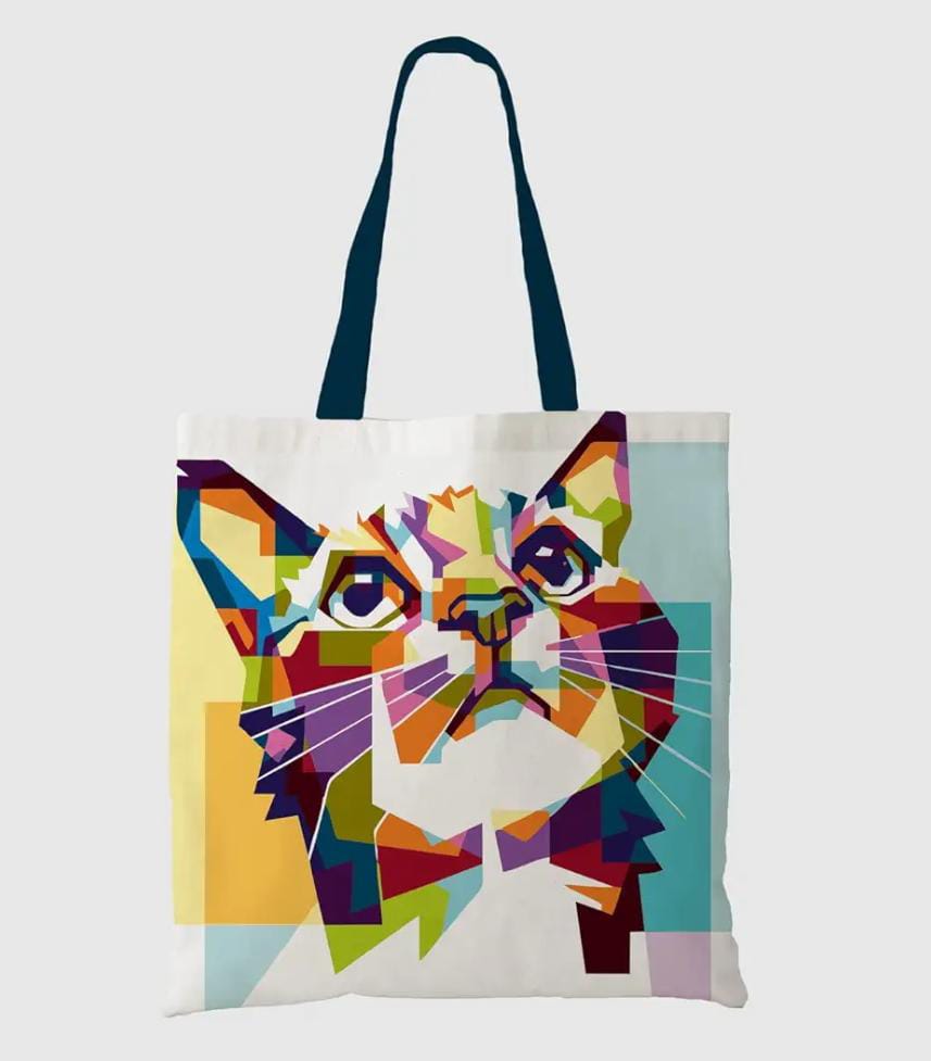 TrendoPrint Extra Spacious Cotton Multicolor Tote Bag