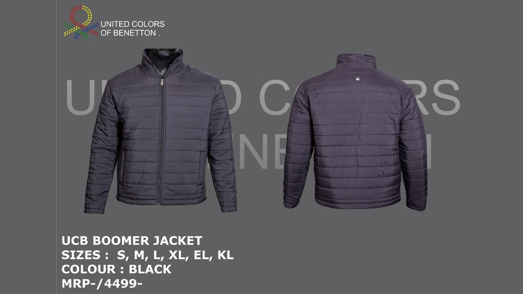 UCB BOMBER BLACK JACKET FULLSLEEV