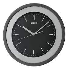 SEIKO Elegant Plastic Black Round Analog Wall Hanging Clock