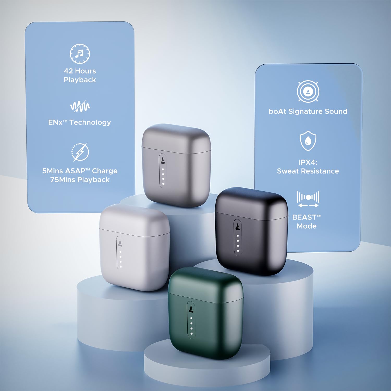 boAt Airdopes 141 Bluetooth TWS Earbuds with 42H Playtime,Low Latency Mode for Gaming,