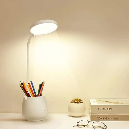 LED Desk Lamps for Home Office, Small LED Desk Light with USB Charging Port