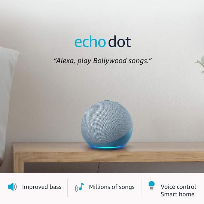 Echo Dot (4th Gen, 2020 release)| Smart speaker with Alexa (Blue)